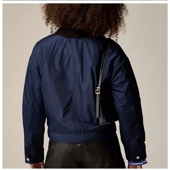 J.Crew Puffer Trucker Jacket Corduroy Collar Navy - S - Picture 3 of 6